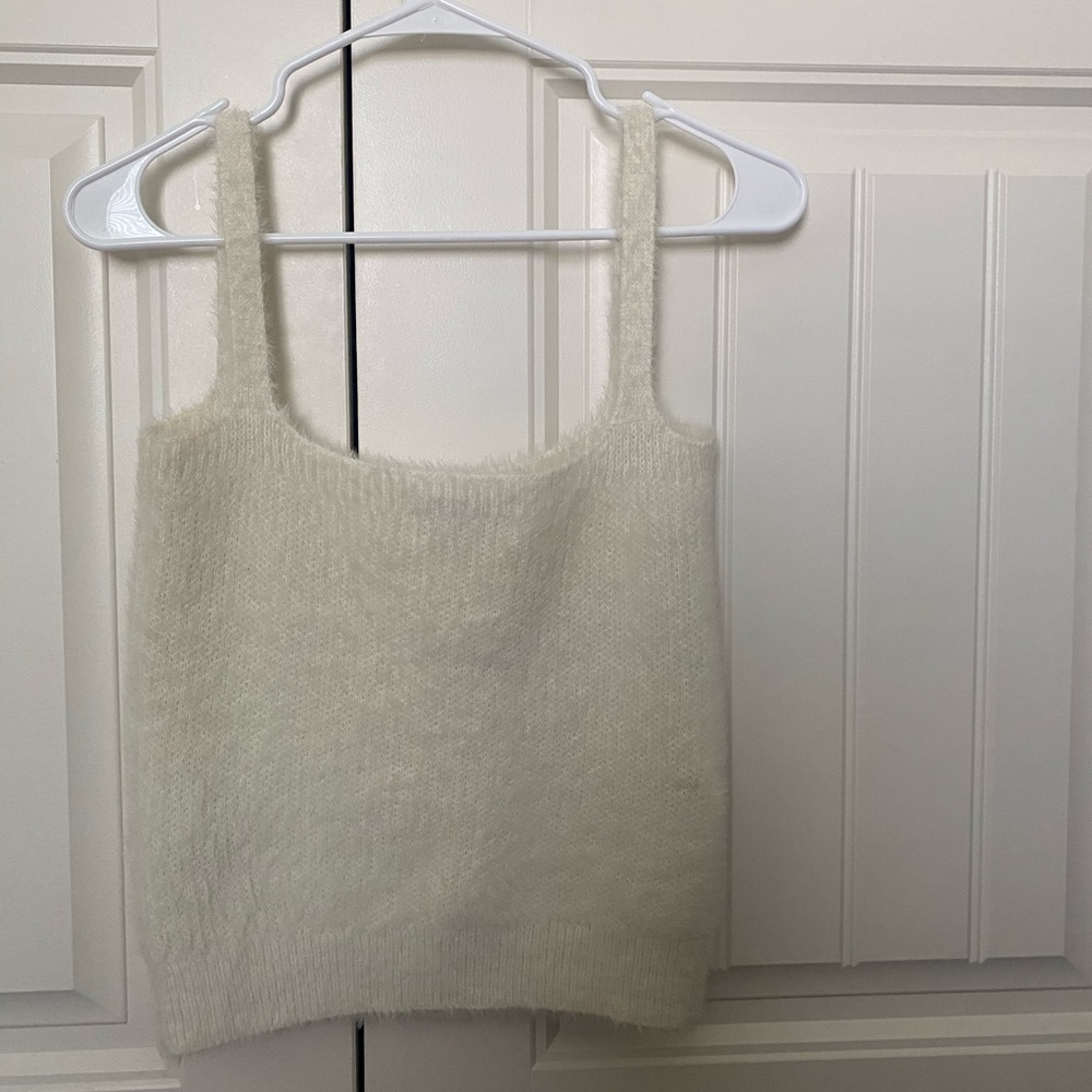 Chic Knit White Tank Top